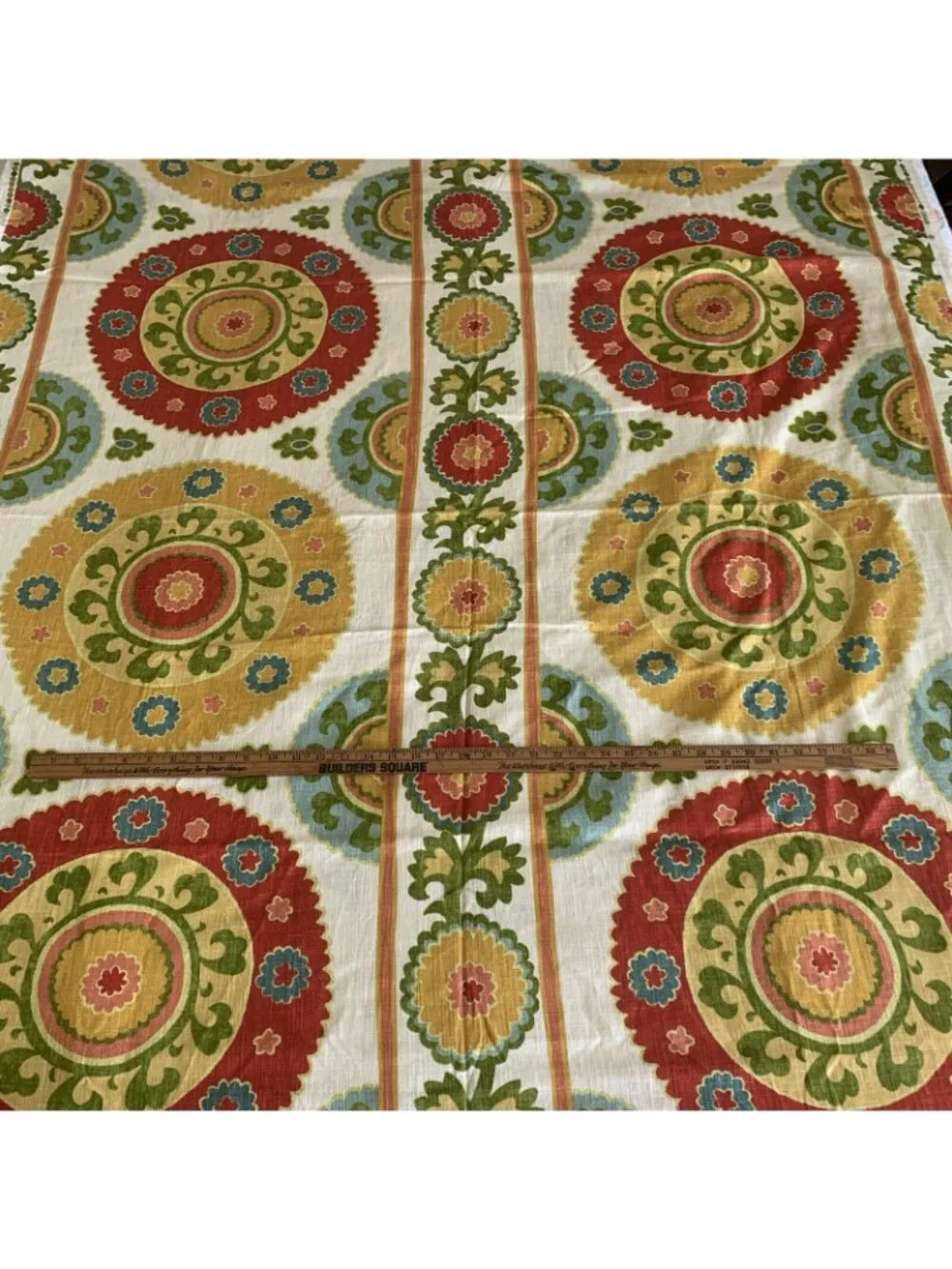 Richloom Floral Geometric Linen Blend Drapery Fabric 1 3/4 Yard 53” Width